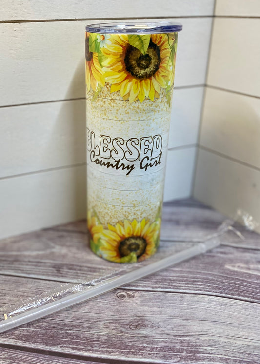 Blessed Cowgirl 20oz Skinny Tumbler