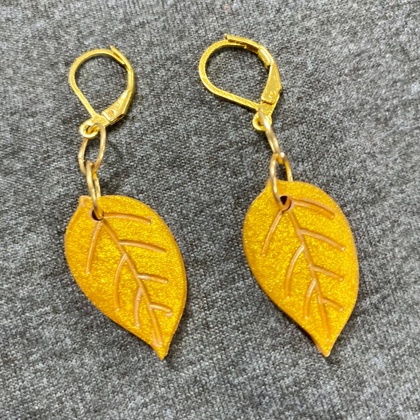 Small Resin Aspen Leaf Earrings