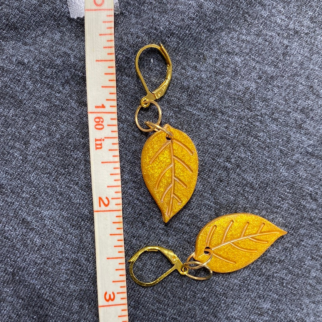 Small Resin Aspen Leaf Earrings